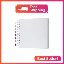 potricher 8 x 8 Inch DIY Scrapbook Photo Album 80 Pages Thick Kraft Blank White