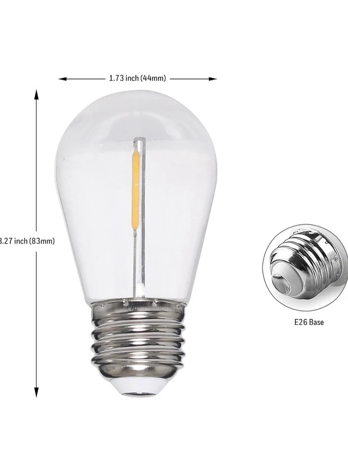 Cadena de luces para exteriores Honeywell 48 pies, luz LED impermeable de grado comercial para patio Foto 3 de 4