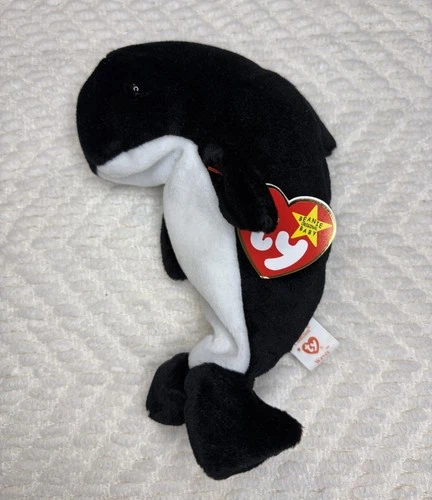Vintage 1996 TY Beanie Babies Collection - Waves the Orca Whale w/ Tags