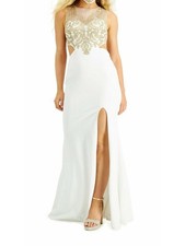 CITY STUDIO Womens Ivory Back Sleeveless Fit + Flare Dress 9