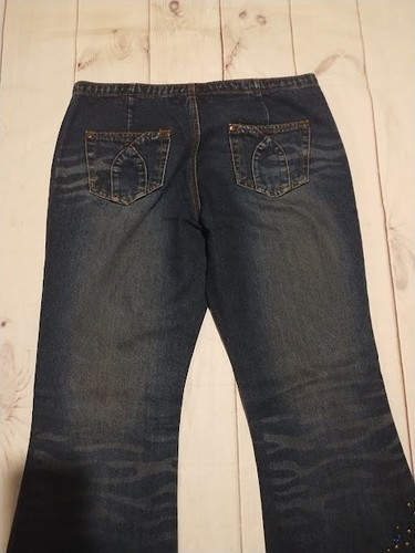Dollhouse Trashy Y2k Jeans Bedazzled size 9/10 Bejeweled women's blue jeans - Picture 7 of 19