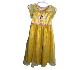Disney Princess Belle Dress Girl's 4 Yellow Short Sleeve Lounge Costume