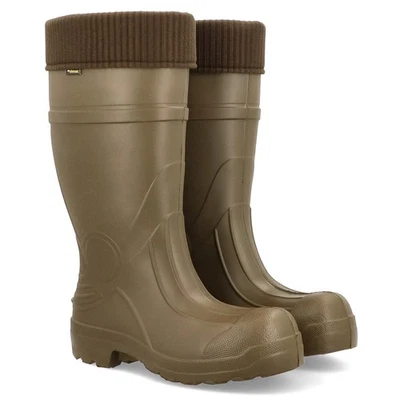DEMAR leichte EVA Gummistiefel PREDATOR Regenstiefel gefüttert khaki