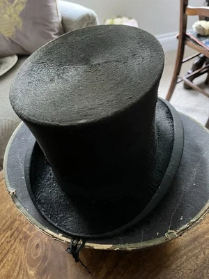 Genuine French Antique Top Hat With Original Hatbox Small Size Possibly Child’s - Image 1 of 4