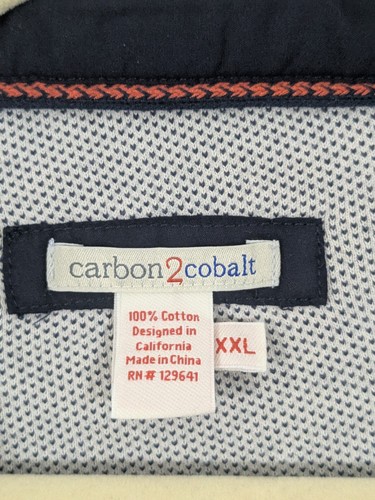 Carbon 2 Cobalt Jacket Shacket Marled Navy Cotton Pockets Button Up Size 2XL - Picture 2 of 9