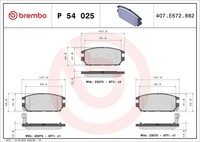 Bremsbelagsatz Scheibenbremse Prime Brembo P 54 025 FüR Space Wagon Mitsubishi 5