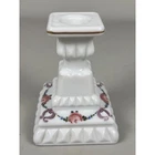 Vintage Westmoreland Hand Painted Roses and Bows Milk Glass Candlestick 1975