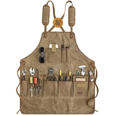 Canvas Work Apron Woodworking Apron for Carpenters for Men Women BBQ Practical