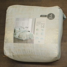 hallmart Vida 11 Piece Comforter Set 90559 Blue Green Lurex Queen