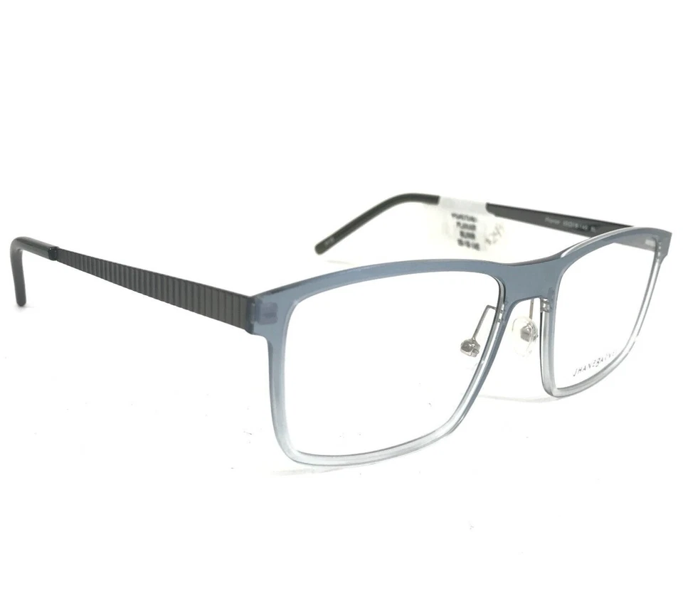 Jhane Barnes Eyeglasses Frames Planar BL Clear Gray Square Full Rim 55-18-145 - Image 2 of 4