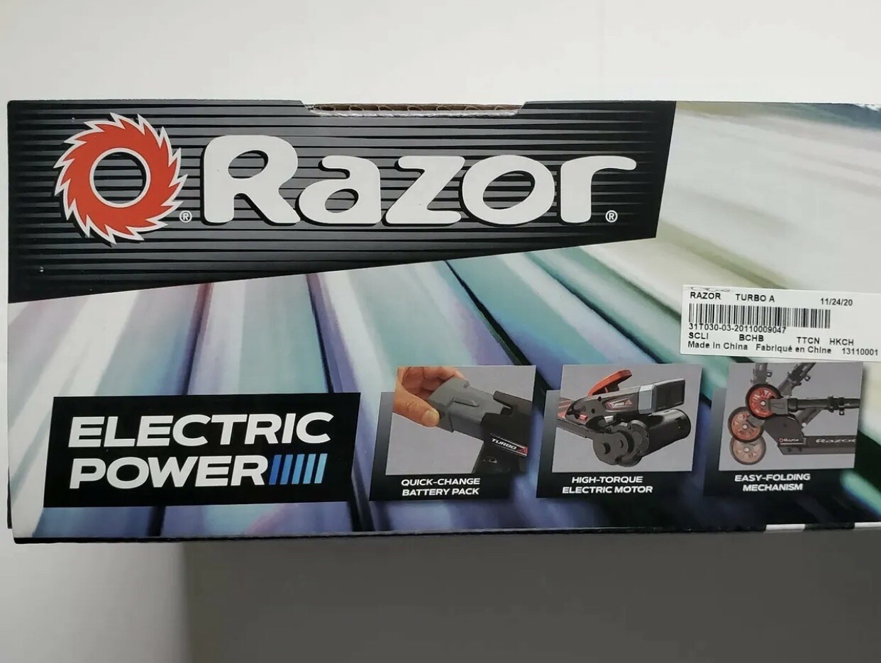 Razor Turbo A Folding Electric Power Scooter Authentic Black Red New