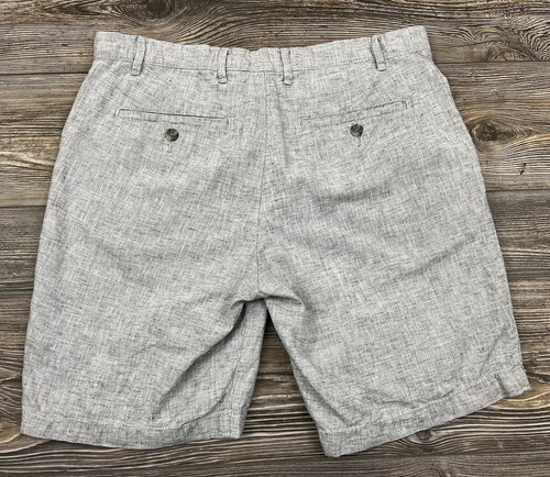 Goodfellow & Co Shorts Men's LINDEN Size 34" Grey Linen/Cotton Blend Flat Front - Picture 4 of 11
