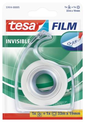 tesa tesafilm Klebeband matt-unsichtbar 33m x 19mm farblos 1 Stück + Abroller
