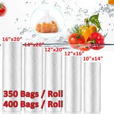 350/Roll Clear Plastic Produce Bag Kitchen Food Storage 12x16 12x20 14x20 16x20