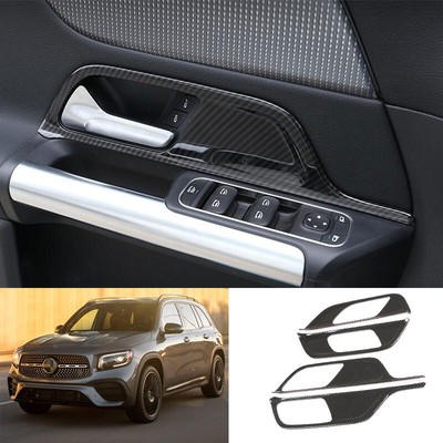 For Benz GLB 200 250 35 2020-2023 Carbon Fiber Inner Door Handle Lock Frame Trim