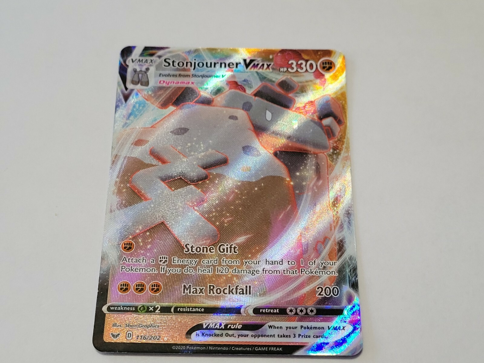 Stonjourner VMAX 116/202 Pokemon Sword & Shield Base Set - Mint/NM 