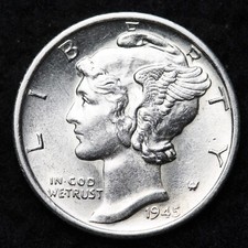 1945-s Mercury Silver Dime Au Free Shipping 1945-s Mercury Silver Dime Au Free Shipping