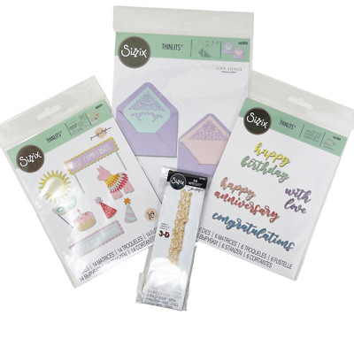 Sizzix Thinlits Spanish Celebration Birthday Die Cut Sets Card Making Bundle NEW