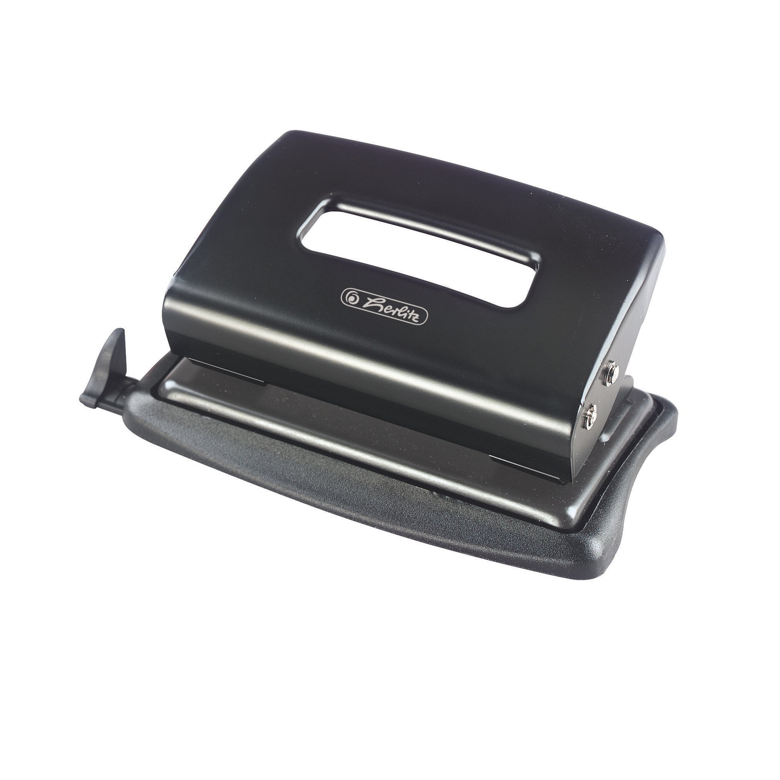 Herlitz Hole Punch with Stop, 1 Piece in Folding Box Made of Clear Film Material