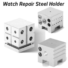 Steel Maintain Base Metal Watch Band Holder Repair Square Support Stand Tool Kit