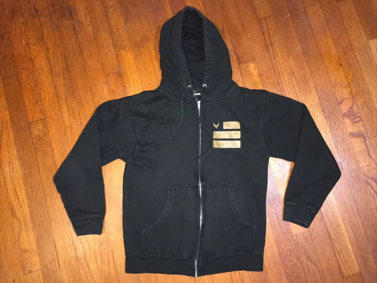 voldsom plyndringer hold Maverick Logan Paul S Black Full-Zip Hoodie Jacket Black Gold Dent The  Universe | eBay