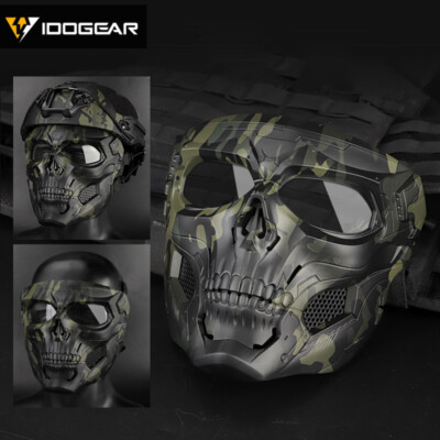 Masque Airsoft Crâne Tactique Démon Demi-Visage - Protection Pour Halloween, Airsoft Et CS Game