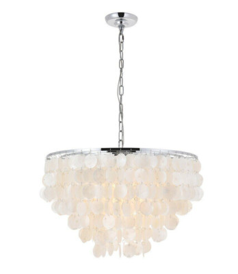 Chrome Modern Sea Shell Pendant Kitchen 6 Light Chandelier Dining Room Fixture