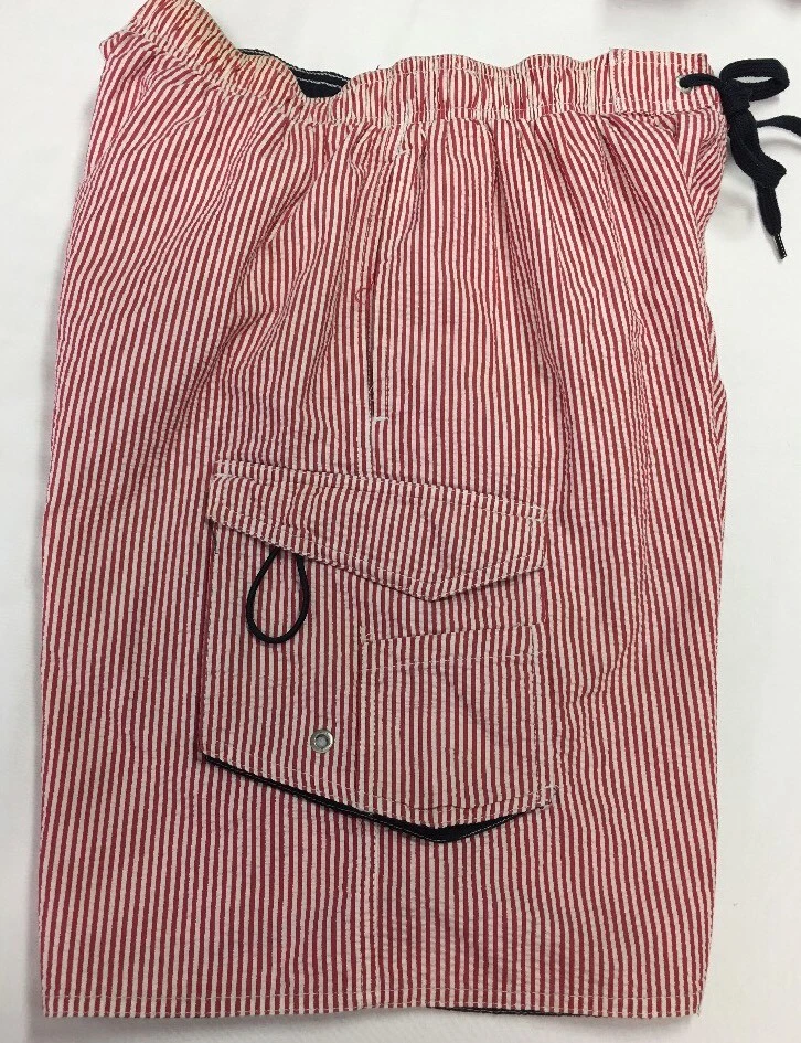 Bañador Newport Blue Island Brand Board Shorts Mediano Rojo/Blanco Rayas Foto 3 de 4