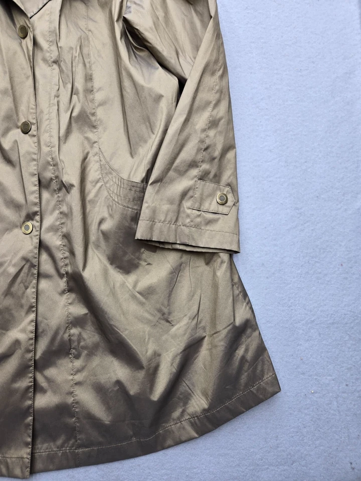 Gallery Mujeres Abrigo de Lluvia Grande Marrón Sólido Capucha Extraíble Resistente a la Intemperie Foto 4 de 4