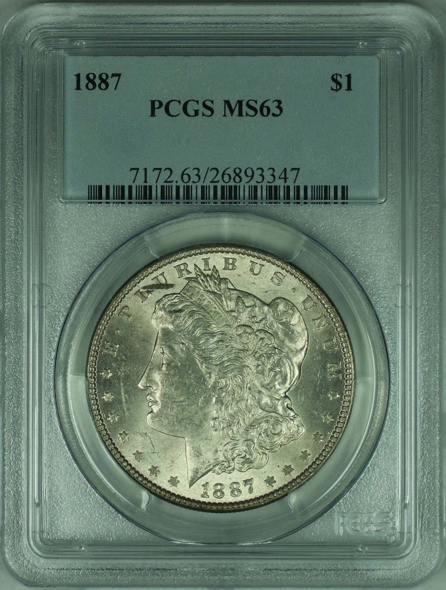 1887 Morgan Silver Dollar Coin $1 PCGS MS63 (32 I) | eBay