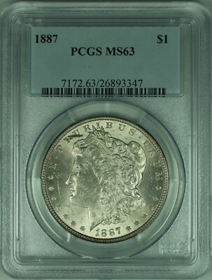 1887 Morgan Silver Dollar Coin $1 PCGS MS63 (32 I) | eBay