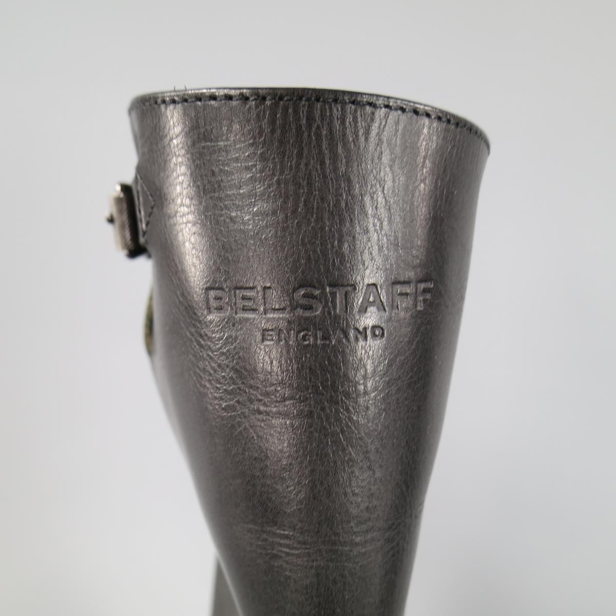 BELSTAFF Size 7 Black Leather FULHAM MOTO Biker Boots | eBay