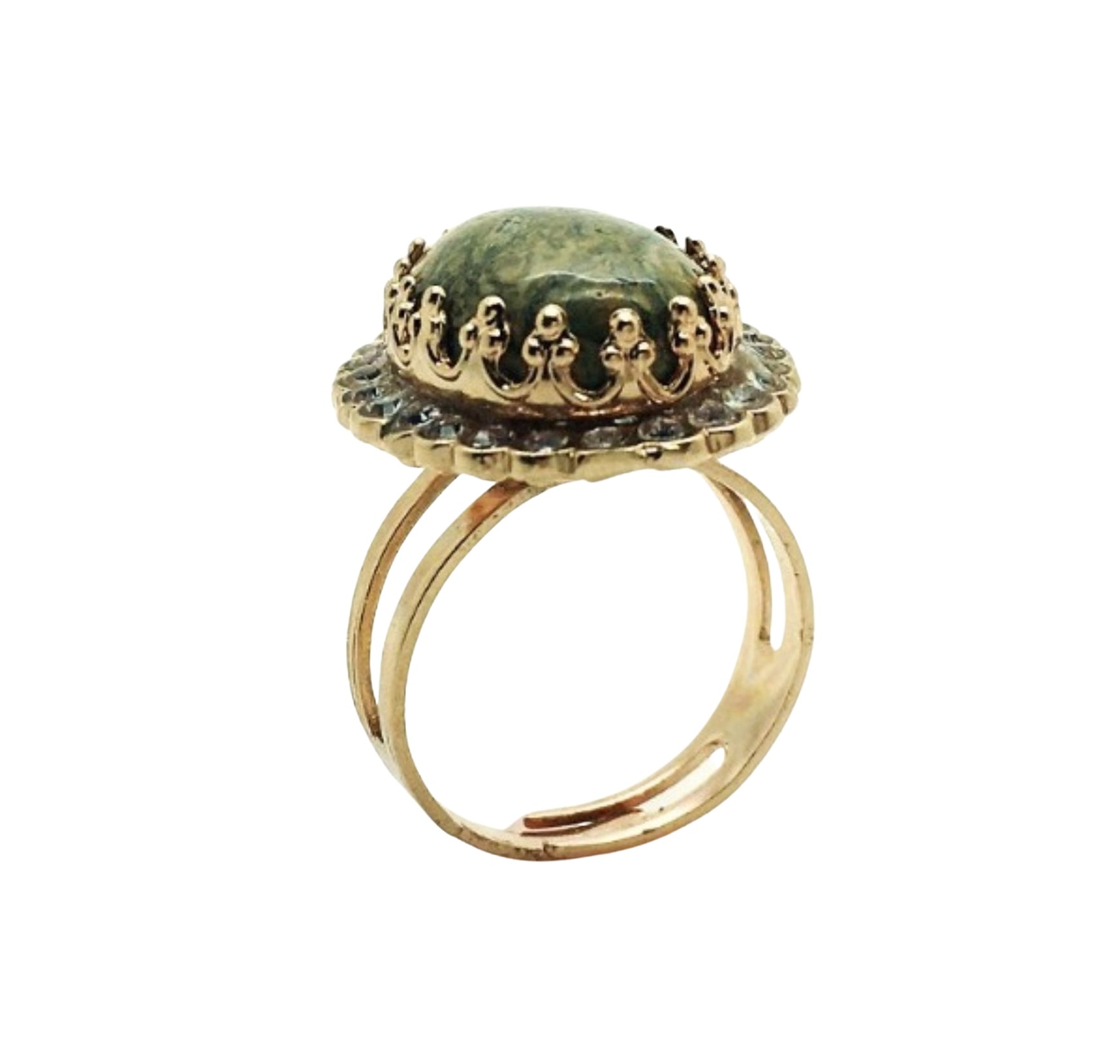 Elegant Ring by Mariana with Agate Mineral and Swarovski Crystals-image
