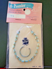 Vintage Premier Doll Blue Bead Twisted Rope Necklace  Bracelet 4 15-20  Cissy