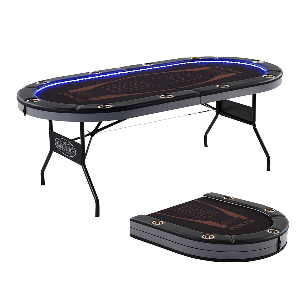 Barrington Foldable 10-Player LED Poker Table (PK100Y23004