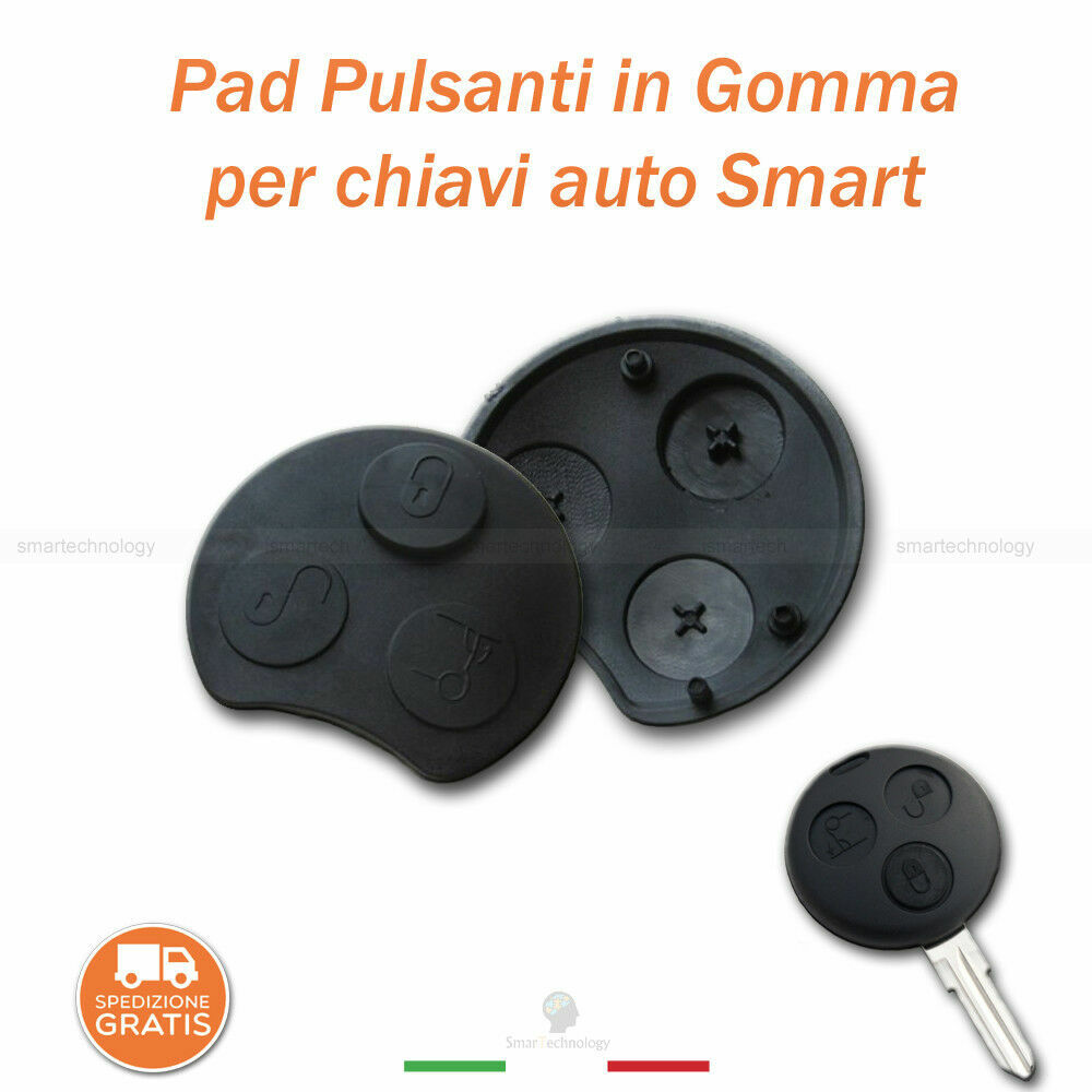 Ricambio Chiave Smart Fortwo Tastiera Di Gomma Di Ricambio Per - Foto 3