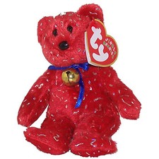 TY Jingle Beanie Baby - DECADE the Bear (Red) (5.5 inch) - MWMTs Holiday