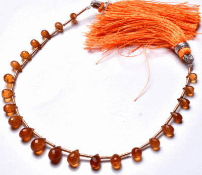 32 KT 7 ZOLL SUPER QUALITÄT ORANGE GRANAT FACETTIERT TROPFENFORM PERLEN 5 BIS...