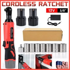 Cordless Electric Ratchet/Impact Wrench Gun High Power Driver w/ Socket&Battery