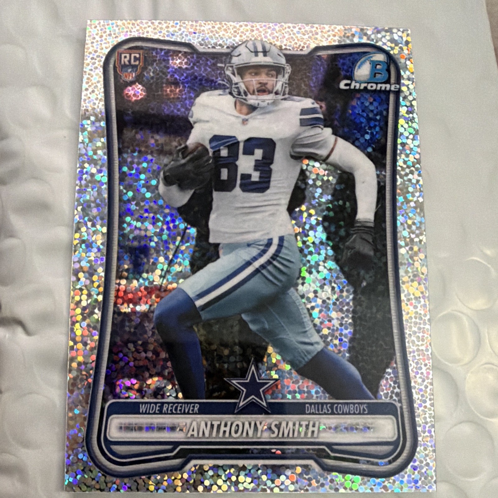 2026 Topps Bowman Chrome BCK-10 Anthony Smith Rookie Speckle Refractor Cowboys