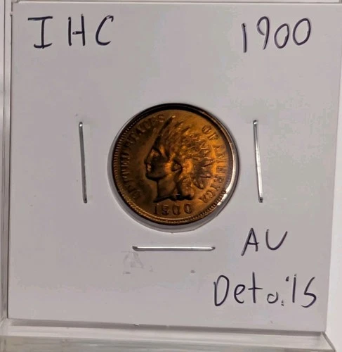 1900-P Philadelphia Indian Head Cent Penny IHC AU Details