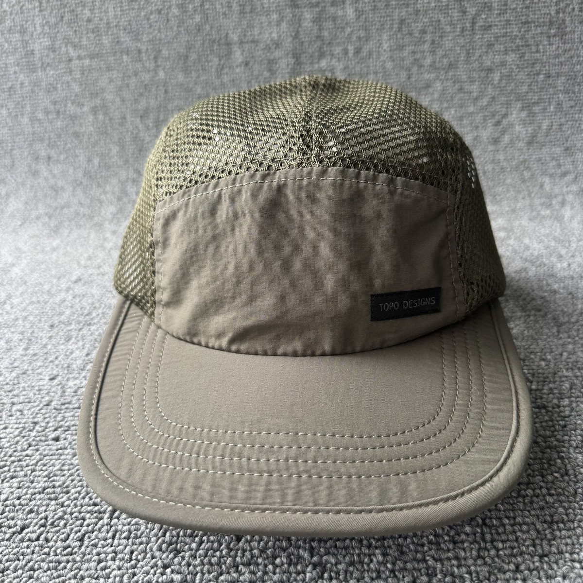 Topo Designs Outdoor Camp Cap Strapback Olive Khaki Mesh Hat