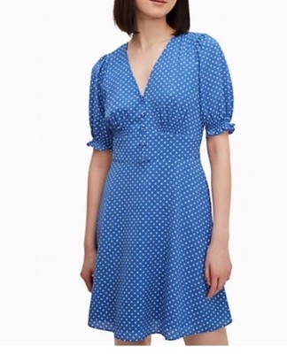 Kate Spade Tea garden Cornflower Blue Lined Summer Spring Dress New Sz 4  $329 | eBay
