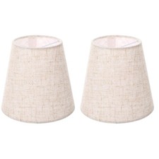 2 Pcs Mini Linen Clip-on Lamp Shades for Table Lamps Chandeliers Wall  Floor...