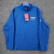 NEW The North Face Sweater Mens L Large Monster Blue Tech 1/4 Zip Fleece