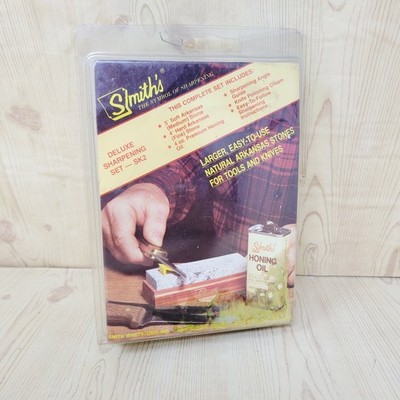 Arkansas Stone Smith's SK-2 Vintage Deluxe Knife Sharpening Kit Honing Oil 
