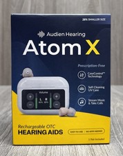 Audien Hearing ATOM X - Rechargeable OTC Hearing Aids NEWEST MODEL (NEW SEALED)