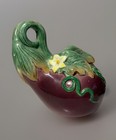Fitz & Floyd Eggplant Ceramic Condiment Jar Lid Spoon, Shaker And Creamer — photo 3