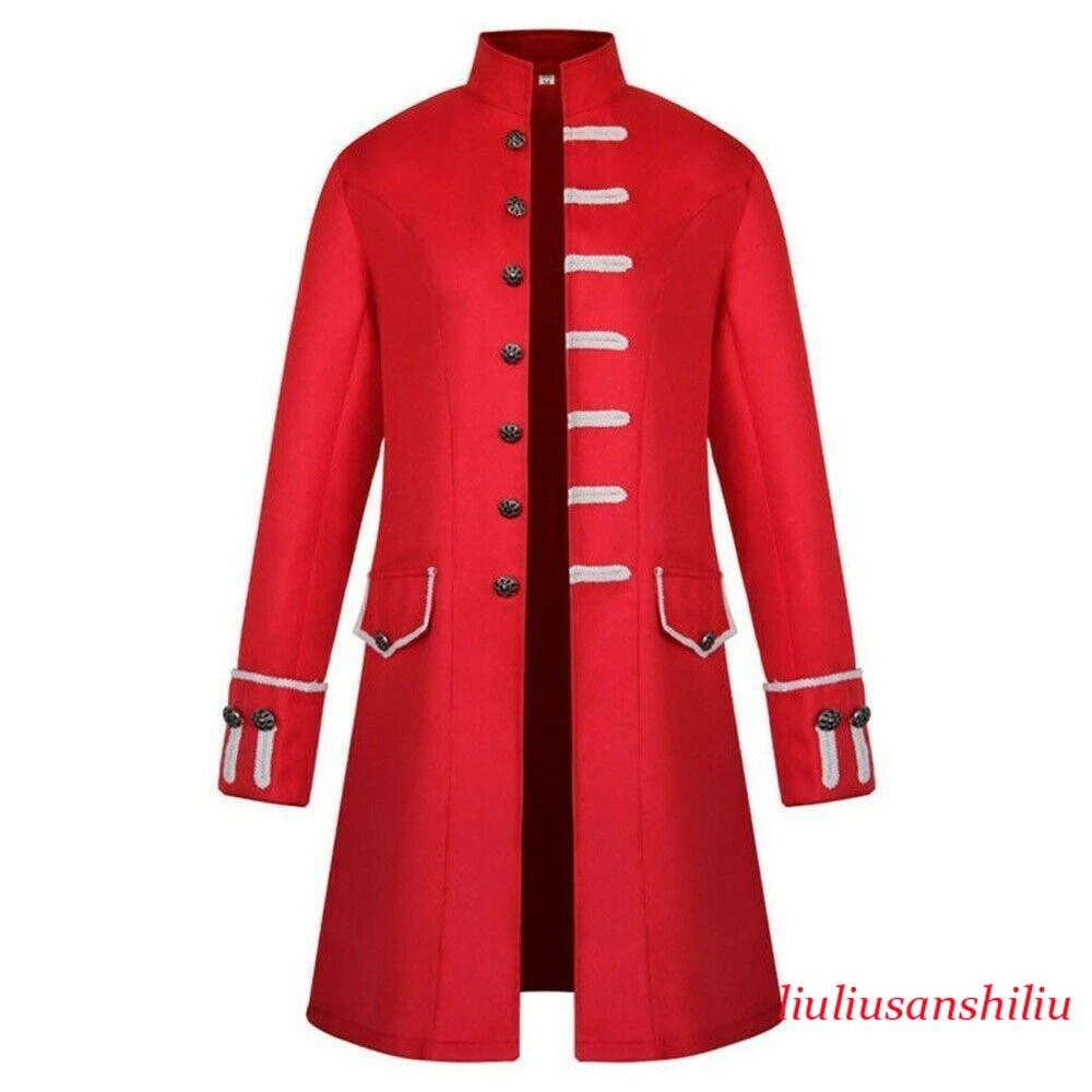 Mens Gothic Long Jacket Blazer Steampunk Tuxedo Medieval Coat Costume Retro Chic