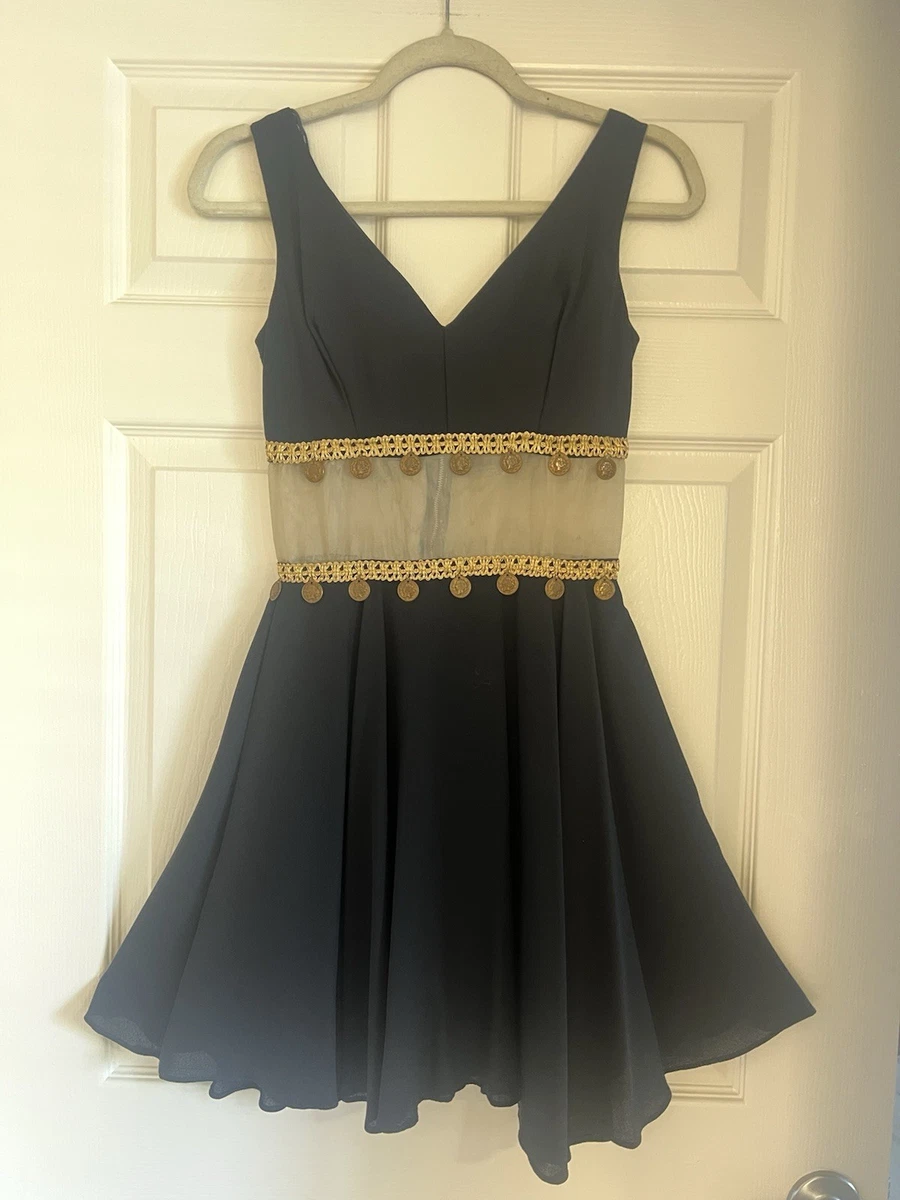 formal dress shoes black Black Wool Shift Dress with Cream Detail – Vintage Couture main image 0